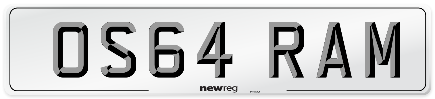 OS64 RAM Number Plate from New Reg